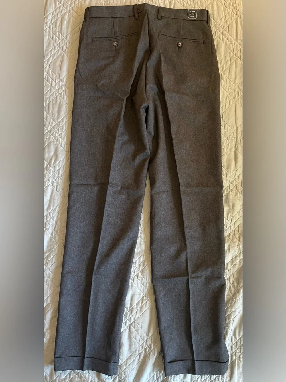 J.CREW Classic creased wool trouser in Heathered Charcoal Size 32 NWT CO452